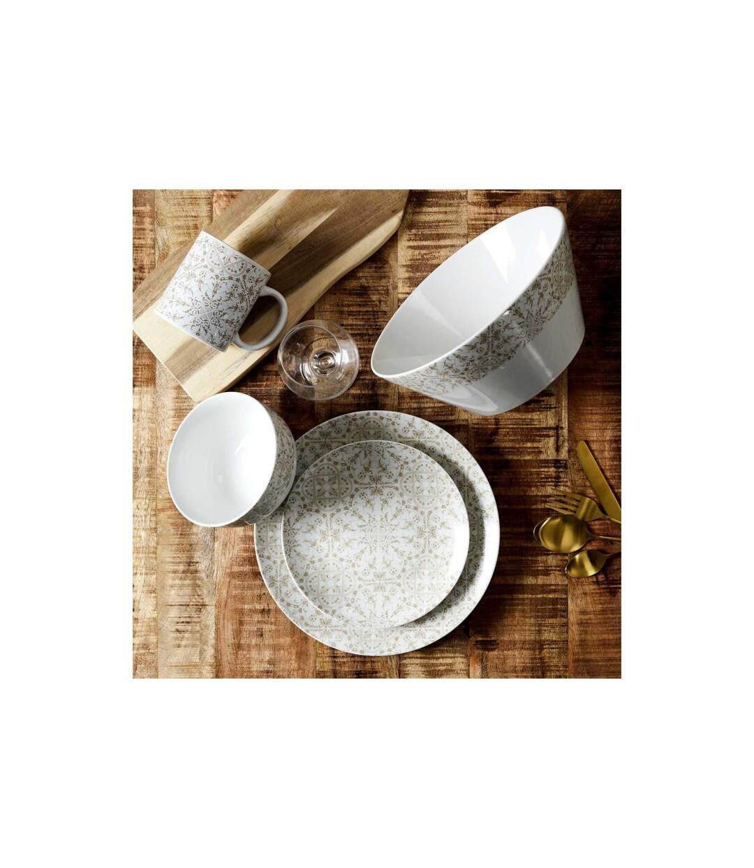 Lot de 6 Mugs en Céramique Faience 30cl Blanc-4