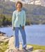 Le Gilet Tricot Col Rond Bleu Ciel-3