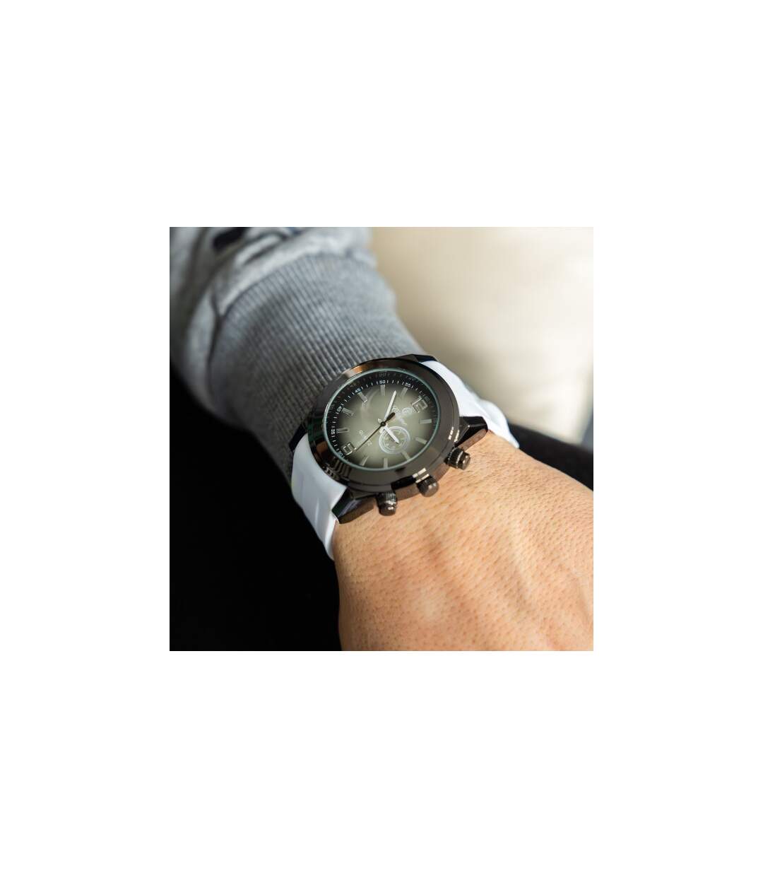 Sublime Montre Homme Silicone Blanc CHTIME