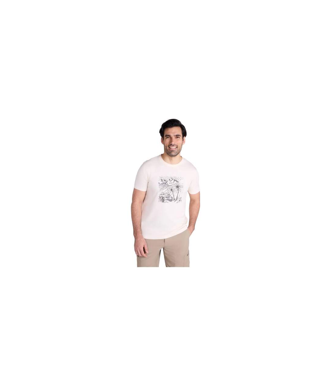 T-shirt Ocean Drive Homme Blanc Cassé Mountain Warehouse-1