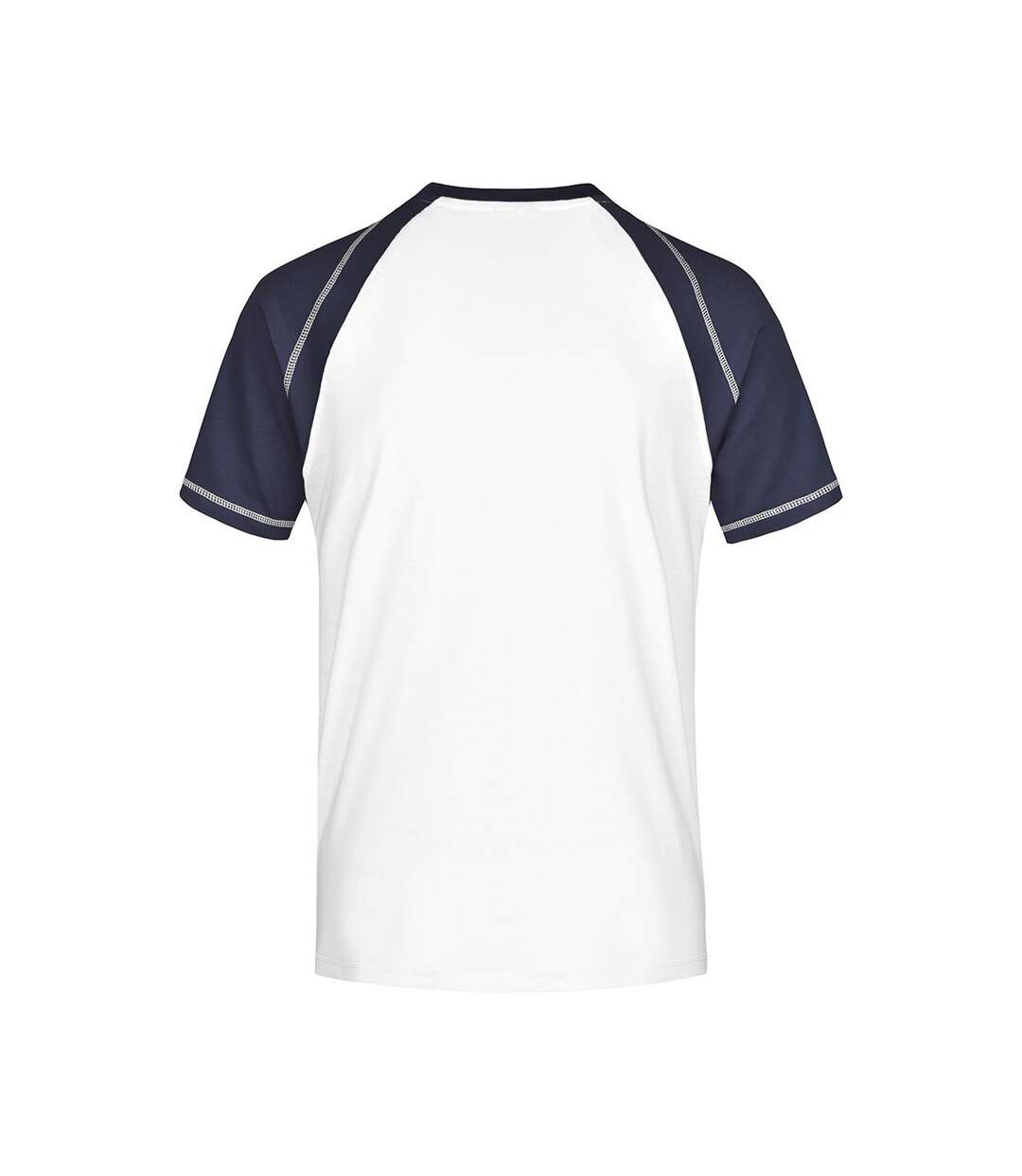 T-shirt Manches Raglan Motif/style Contrasté Homme Blanc Bleu Marine James And Nicholson-2
