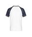 T-shirt Manches Raglan Motif/style Contrasté Homme Blanc Bleu Marine James And Nicholson-2