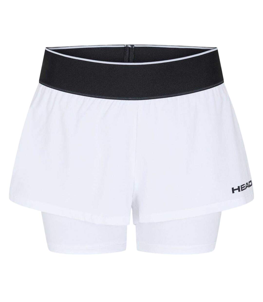 Womens/ladies Dynamic Layered Tennis Shorts White Head-1