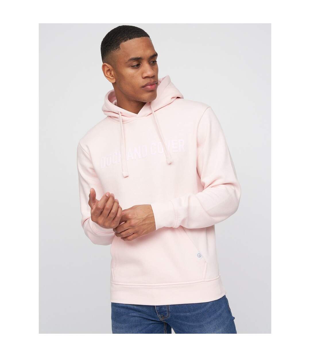 Duck and Cover Mens Basico Hoodie (Light Pink)