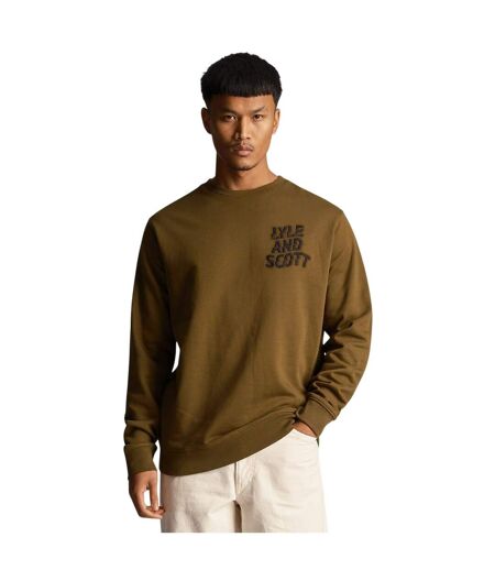 Sweat Motif/style Logo Ondulé Homme Olive Lyle & Scott