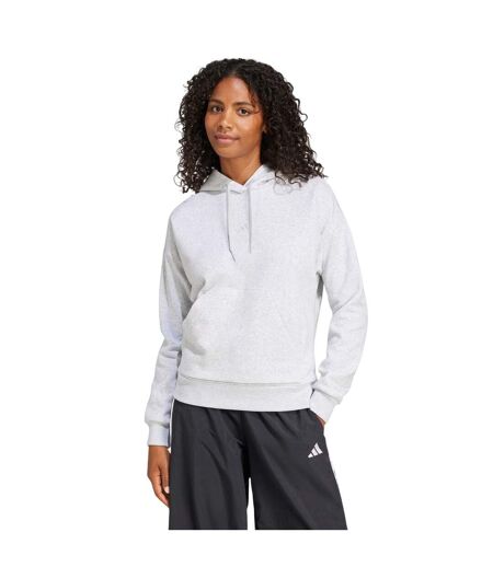 Sweat À Capuche Avec Cordons Femme Gris Chiné Chiné Adidas