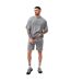 Mens Letterman Sweat Shorts Grey Marl Hype-1