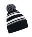 Unisex adult fan striped beanie black/white Beechfield-1