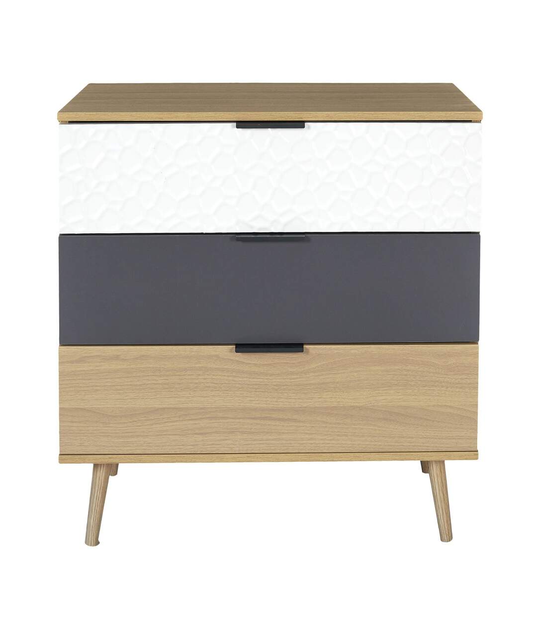Commode 3 tiroirs modèle Sven - H. 80 cm. - Bois-1