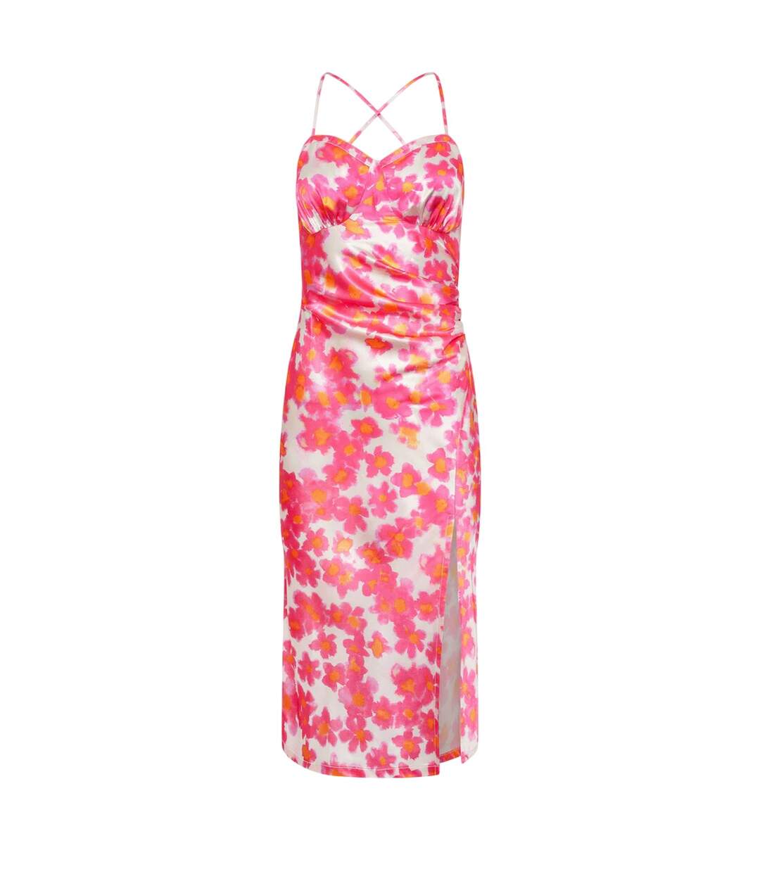Womens/ladies Spaghetti Strap Slip Dress Pink Influence-2
