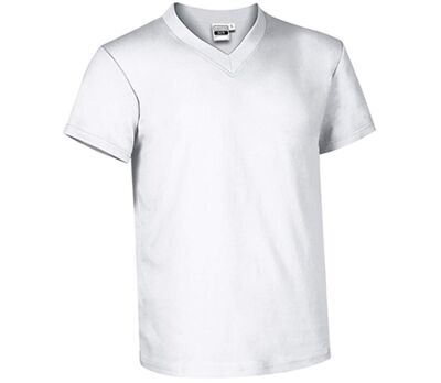 T-shirt manches courtes - Col V - Homme - réf SUN - blanc