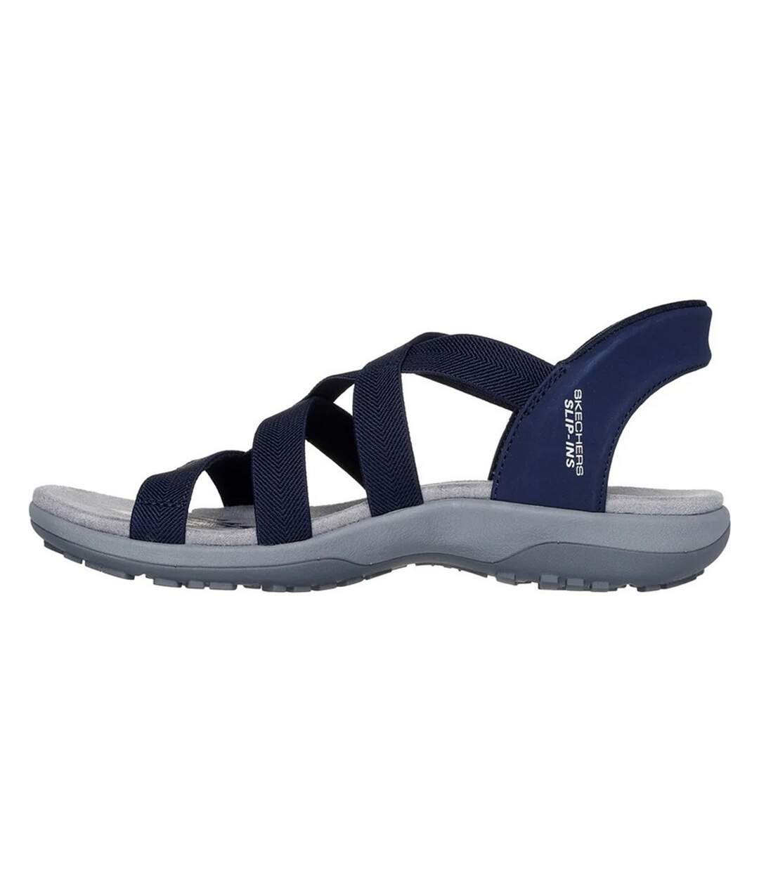 Womens/ladies Reggae Stretch Flex Slim Sandals Navy Skechers-2