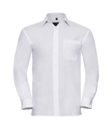 Chemise de travail à manches longues 100% coton homme blanc Russell