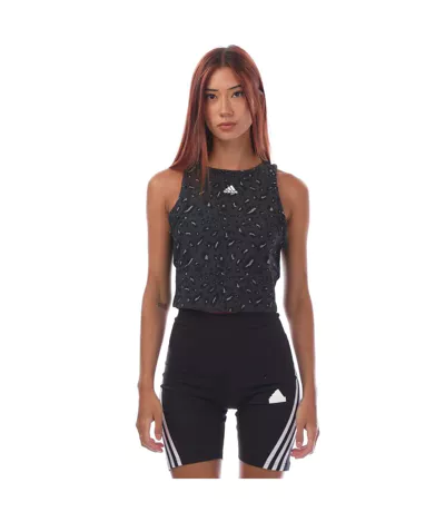 Haut Court Style Imprimé Animal Essentials Femme Gris Noir Adidas