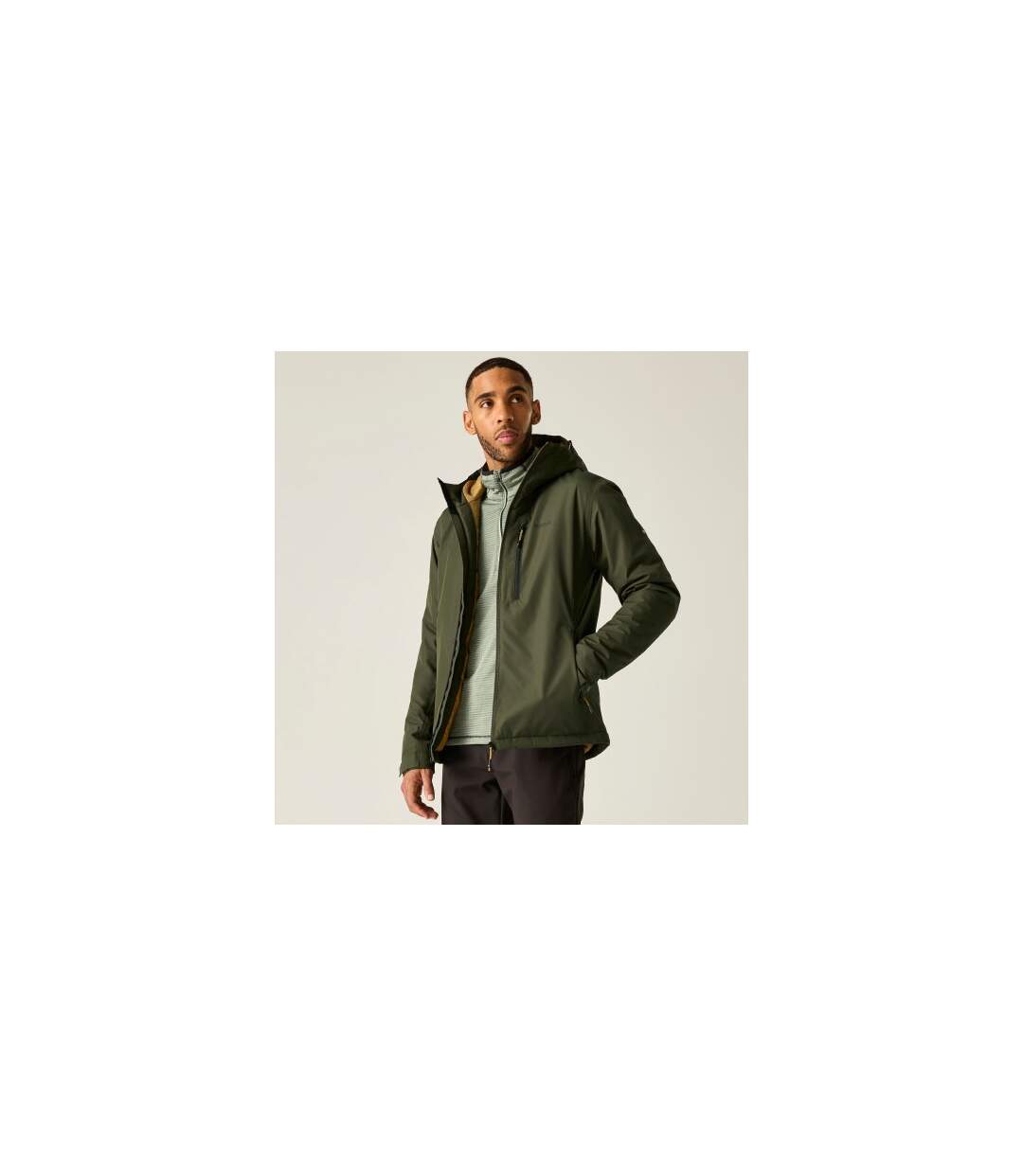Veste Imperméable Allston Homme Kaki Foncé Jaune Sombre Regatta-1