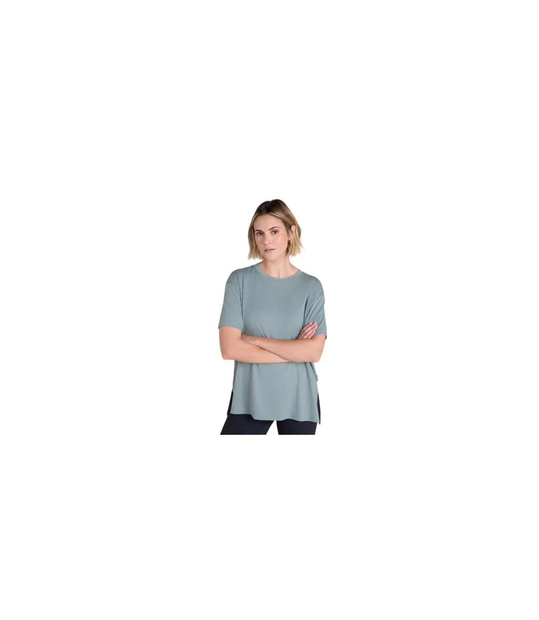 Womens/ladies Sarah Short-sleeved Active T-shirt Pale Green Animal-1