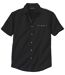 Men's Black Cotton Poplin Aviator Shirt