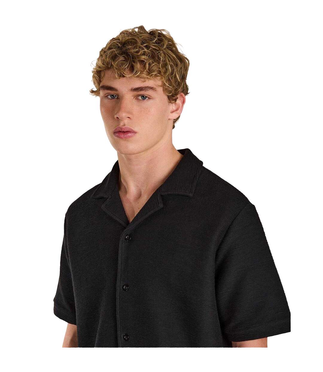 Chemise Manches Courtes Homme Noir Prevu-3