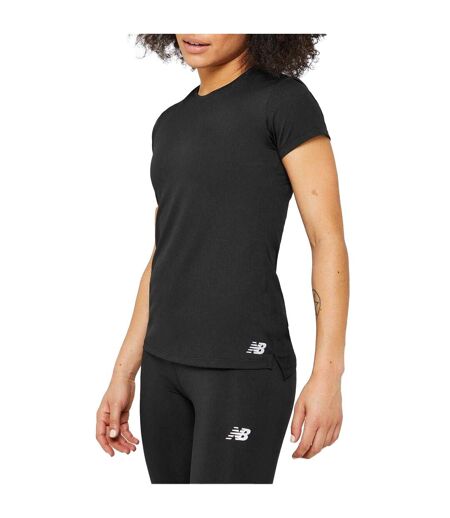 T-shirt Course À Pied Motif/style Uni Femme Noir New Balance