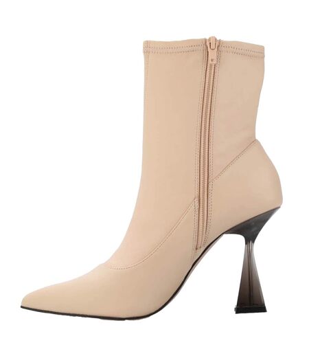 Womens/ladies Liya Leather Ankle Boots Natural Ted Baker