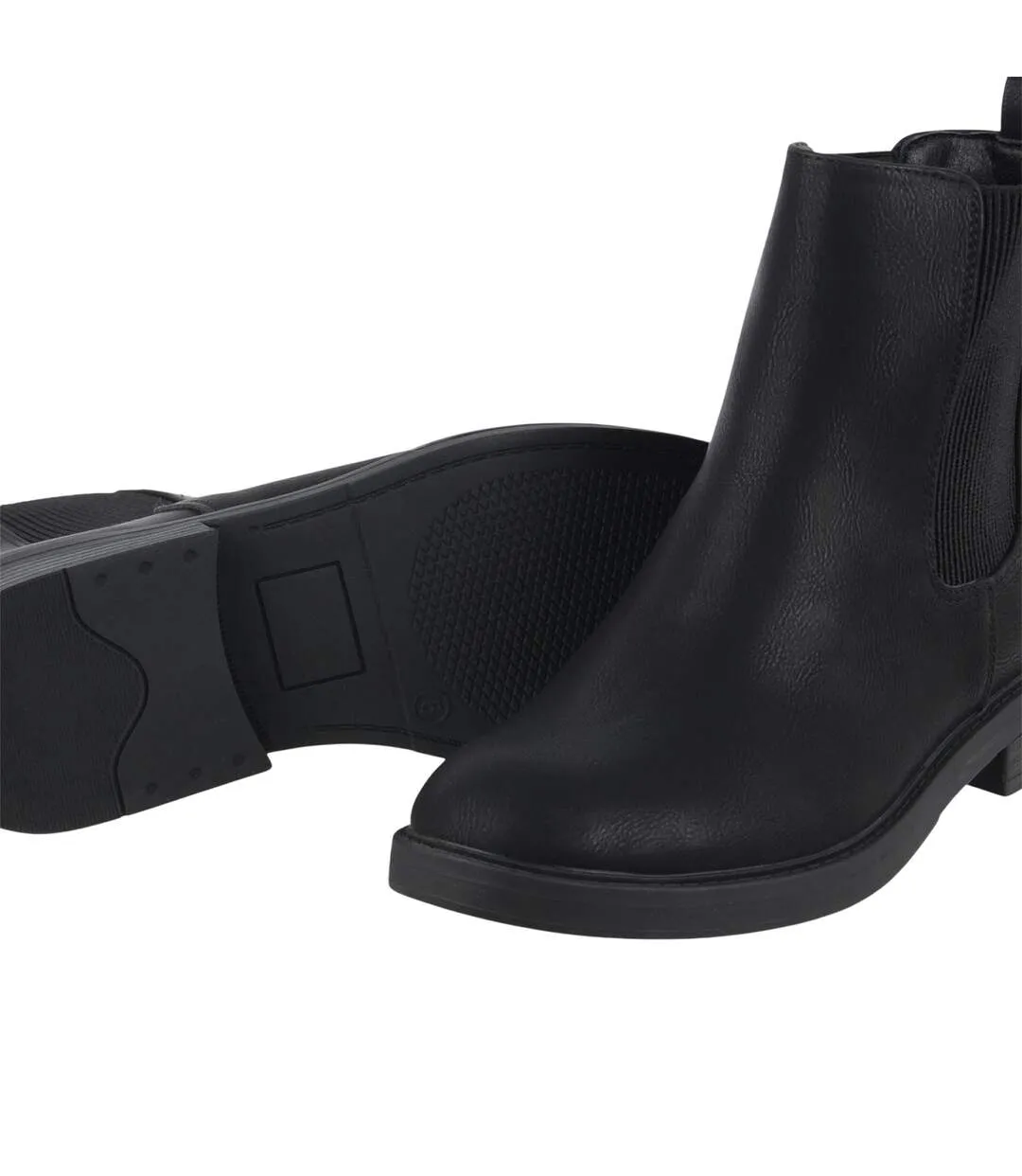 Womens/ladies Clip Block Heel Ankle Boots Black Miso-4