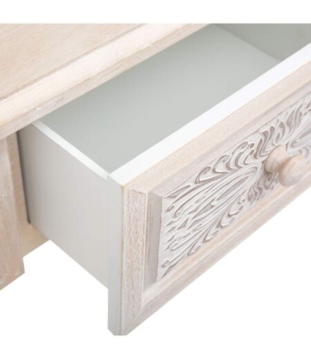 Table de chevet Hina 1 tiroir - Hauteur 67,5 cm - Bois blanchi