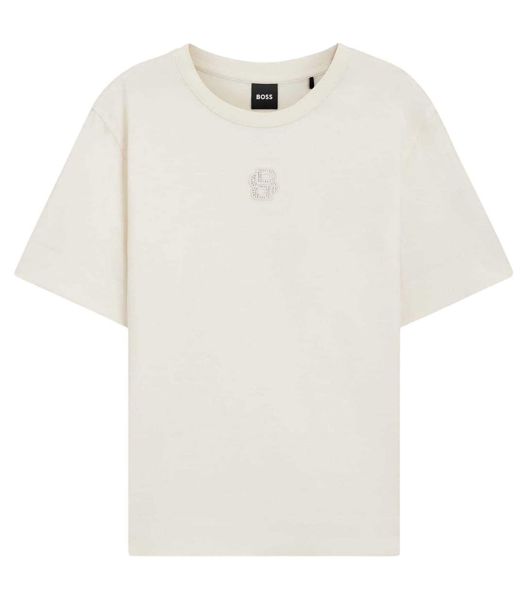 T-shirt Motif/style Strass Femme Blanc Boss-2
