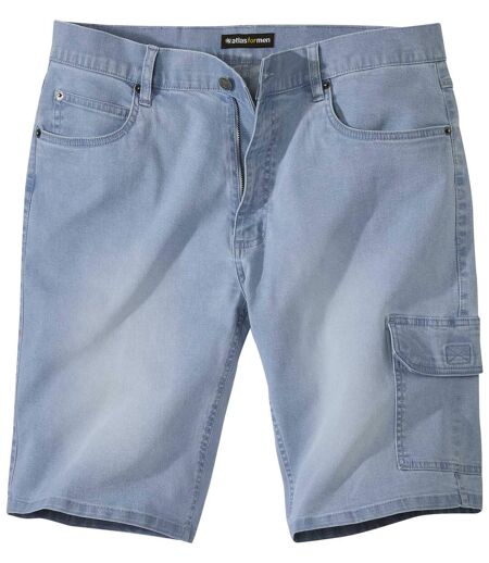 Men's Stretch Denim Cargo Shorts - Light Blue