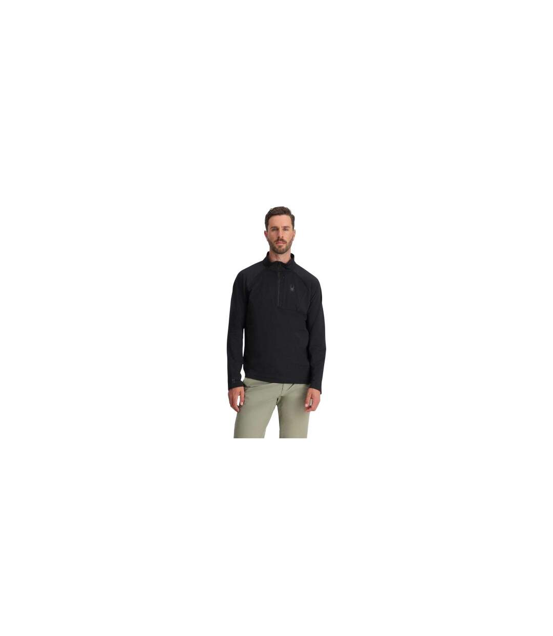 Haut Polaire Motif/style Quadrillage Homme Noir Spyder-1