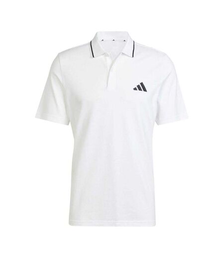 Polo Motif/style 3 Rayures Homme Blanc Noir Adidas