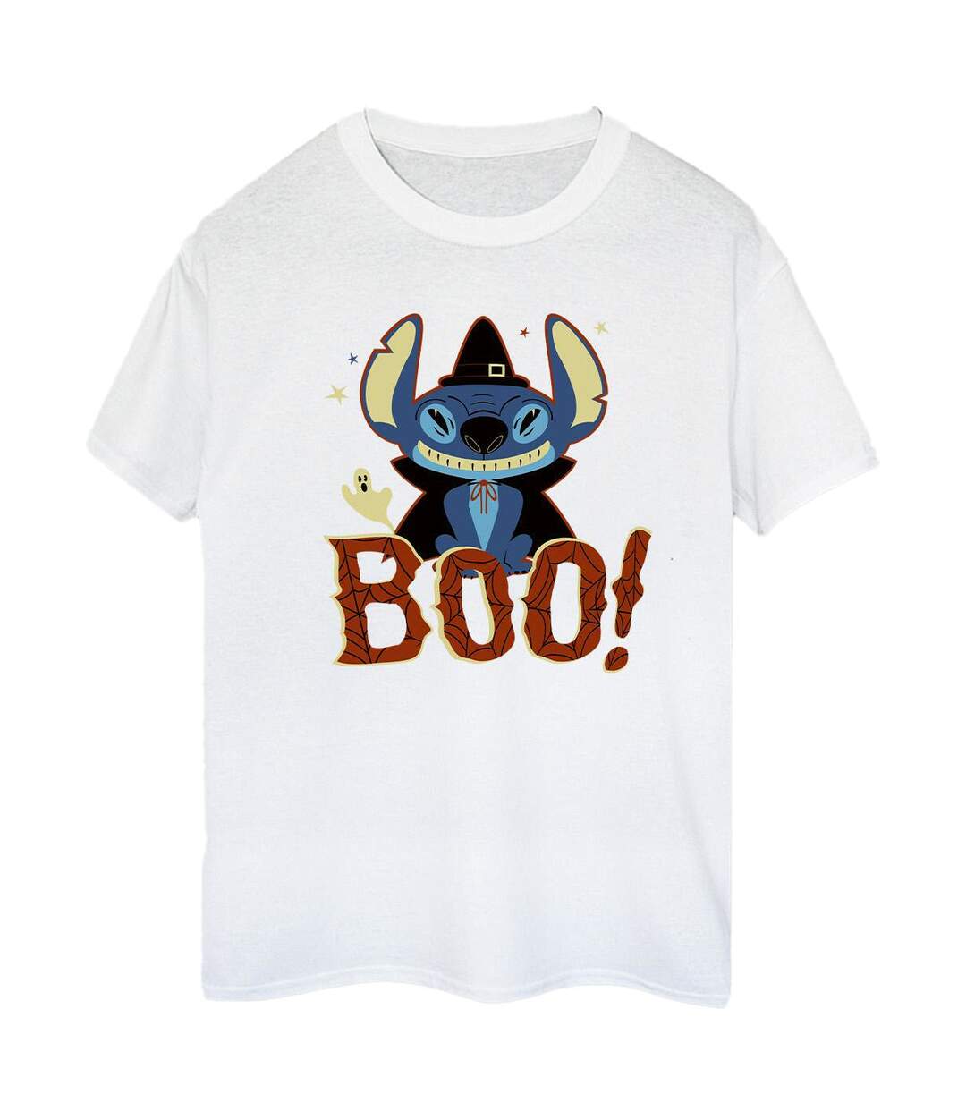 Disney T-shirt boyfriend en coton Lilo & Stitch Womens/Ladies Boo ! (Blanc) - UTBI30491-1