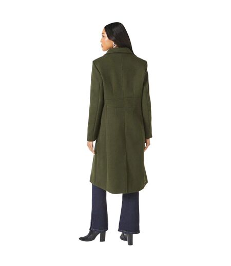 Womens/ladies Single-breasted Tailored Coat Forest Principles