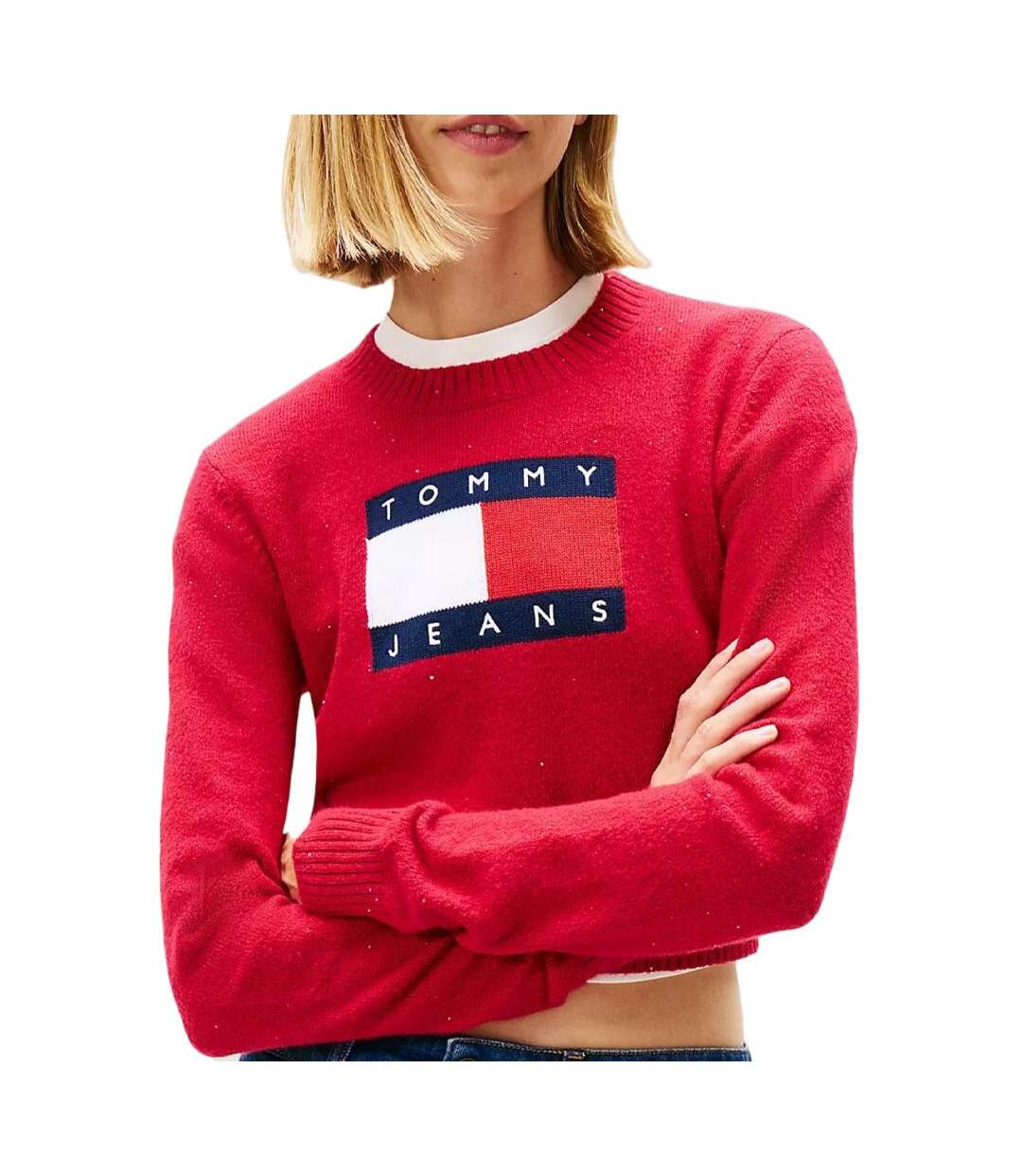 Pull rouge femme tommy hilfiger tjw sparkle flag-1