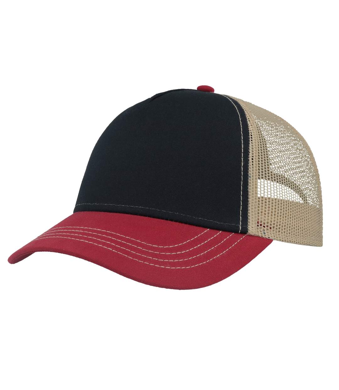 Casquette trucker rapper adulte bleu marine / bordeaux / kaki Atlantis-4