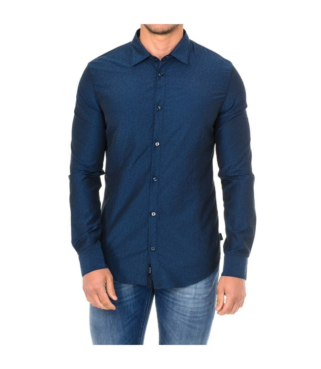 Men's long-sleeved shirt with lapel collar 3Y6C54-6N2WZ