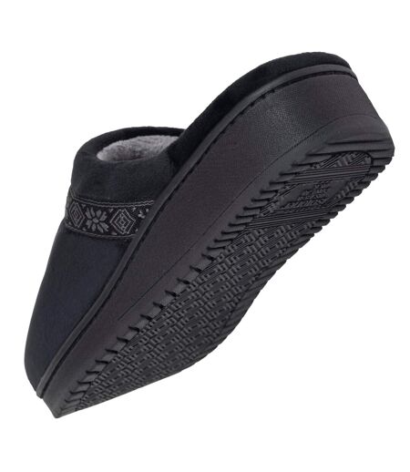 Isotoner Chaussons Mules femme microvelours mousse à mémoire forme talon 3,7 cm