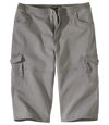 Men's Cropped Denim Cargo Pants - Grey Atlas For Men