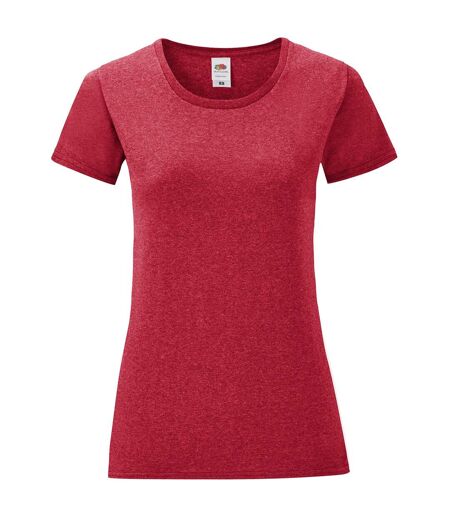 T-shirt iconic femme rouge chiné Fruit of the Loom