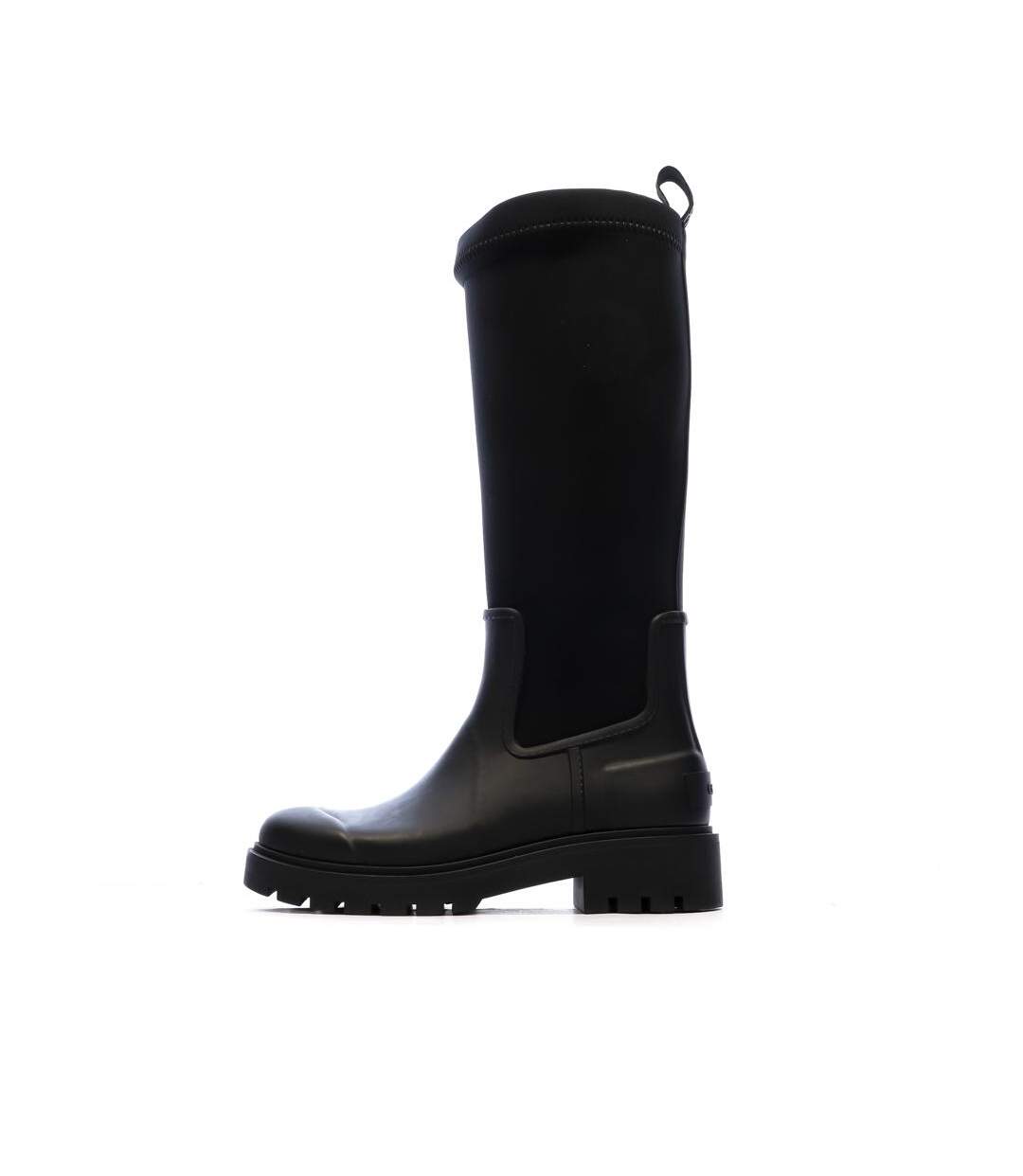 Bottes noir femme calvin klein jeans high rainboot neopre-1