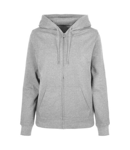 Veste À Capuche Basic Femme Gris Chiné Build Your Brand