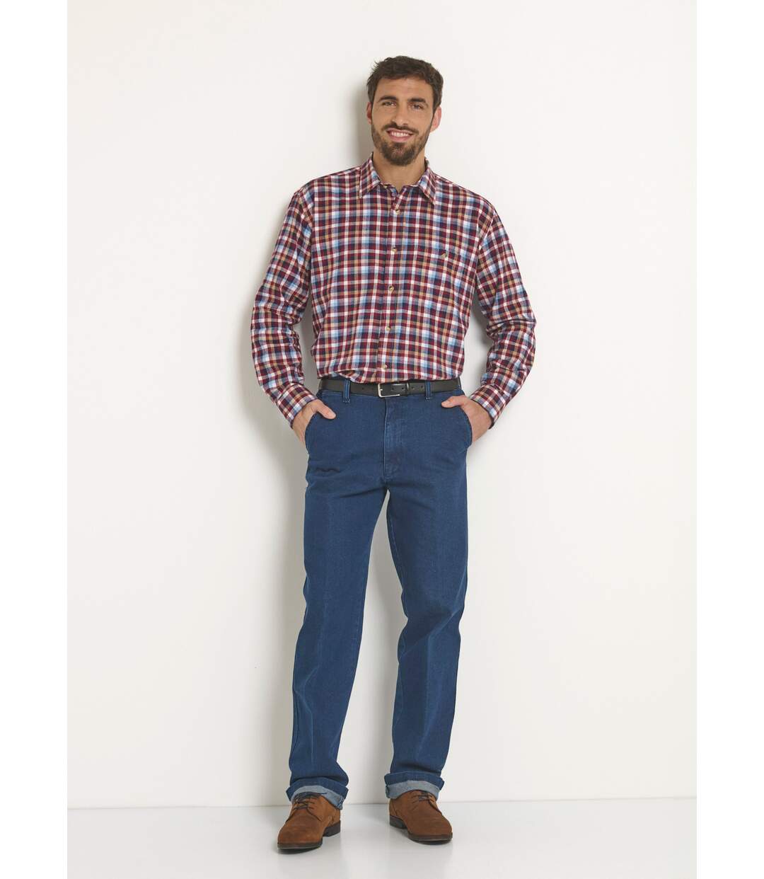 Chemise à carreaux en flanelle chaude-3