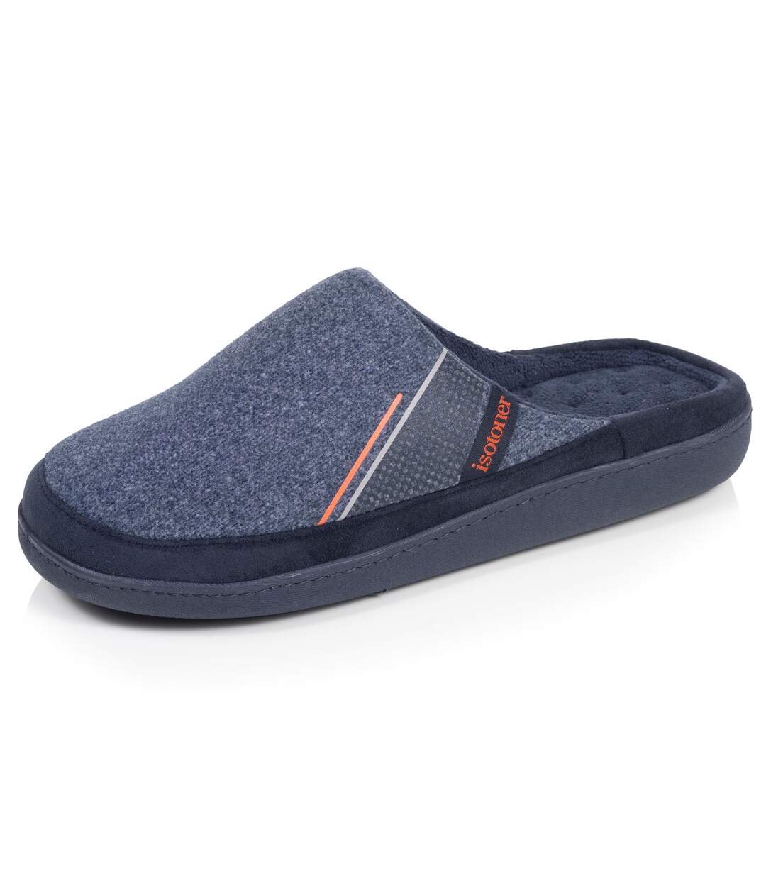 Isotoner Chaussons Mules homme suédine ultra doux, semelle ergonomique soutien plantaire, mousse à mémoire forme-1