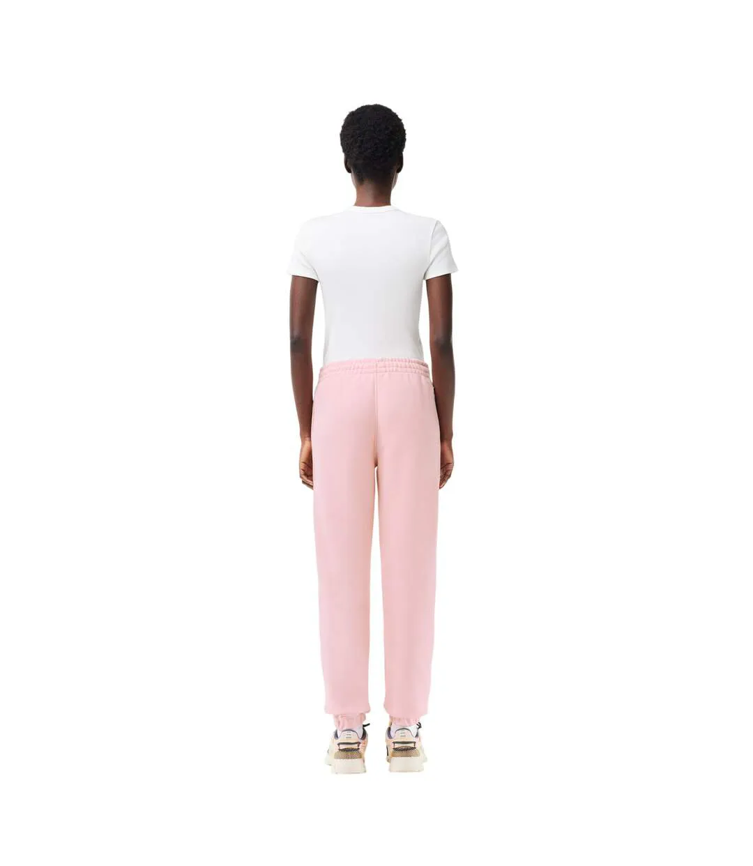 Womens/ladies Plain Joggers Pink Lacoste-3