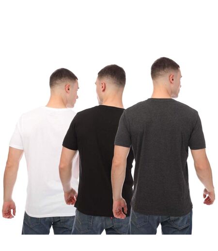 Pack Of 3  Mens Colney T-shirt  Black Grey White Farah