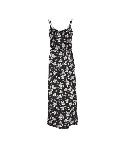 Robe longue noire/rose à fleurs femme only nova