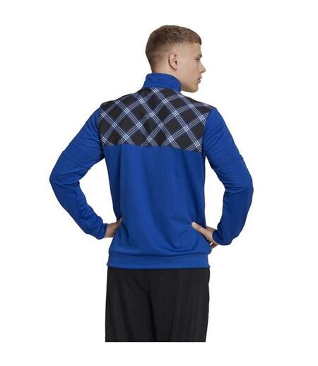 Veste Entraînement Style Logo À Carreaux Tiro Homme Bleu Adidas