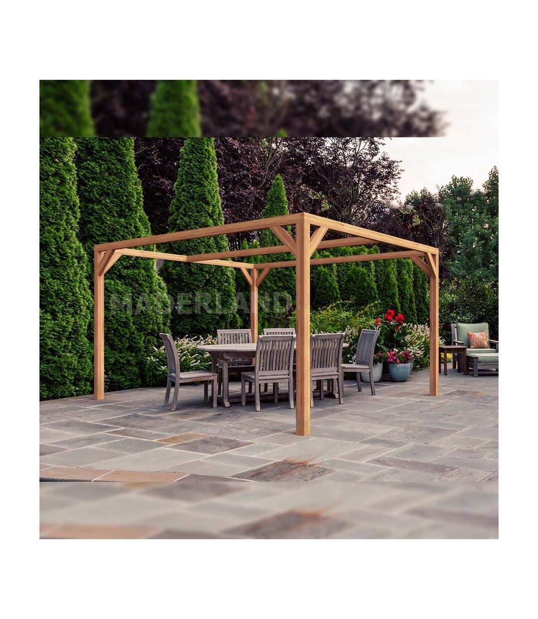 Pergola en bois lamellé-collé Tarragona 400 x 300 cm