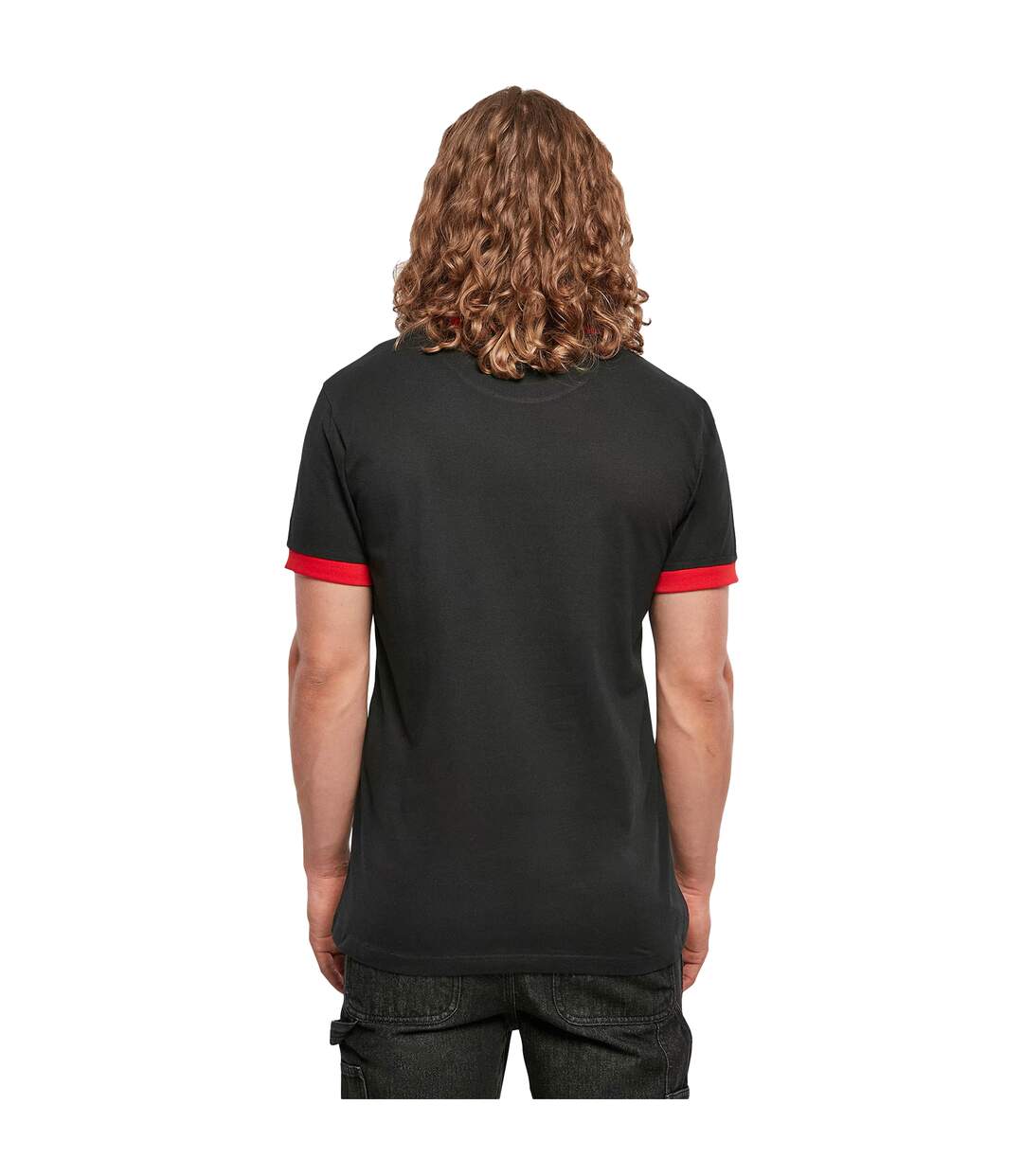 T-shirt Ringer Pour Hommes Fusain Cerise Build Your Brand-3