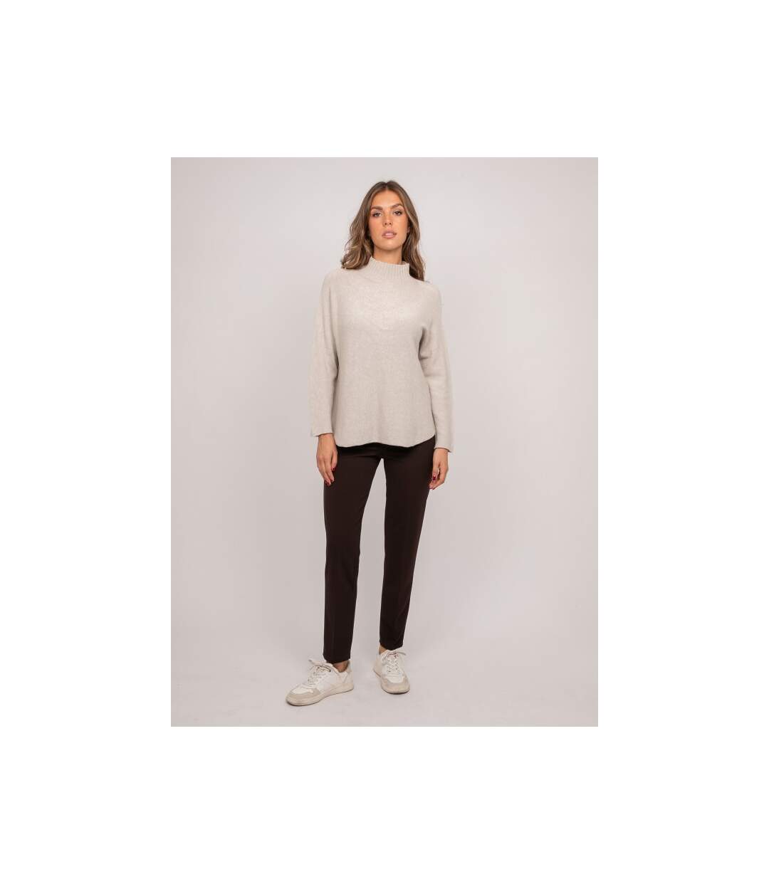 Pull maille col montant oversize KALETA - Dona X Lisa-4