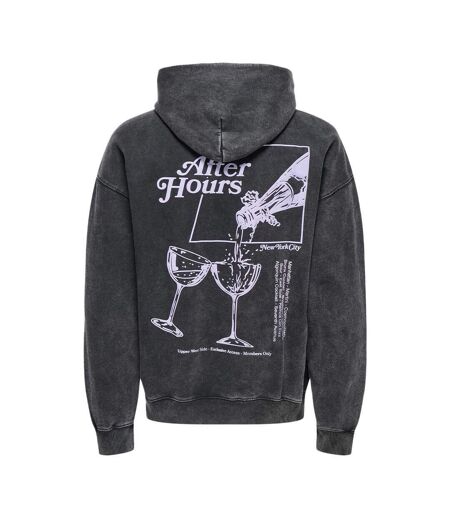 Sweat à capuche gris chiné homme only & sons buck - l